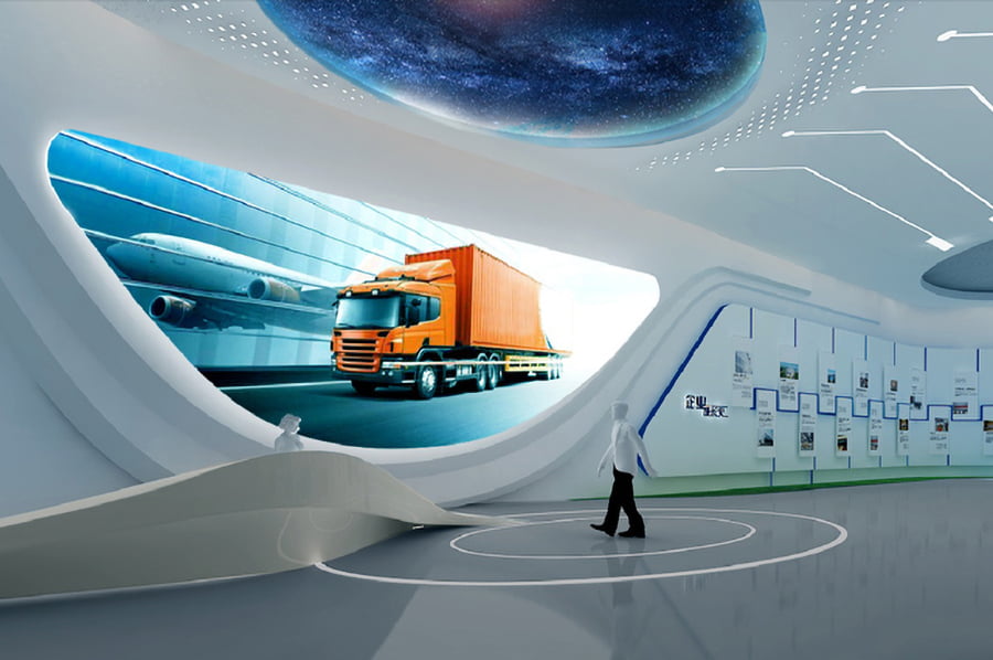 国企展厅施工图,造纸设备企业馆效果图,家用陶瓷企业馆建设