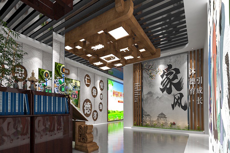 家风家训展览馆施工图,街道家风家训展厅施工图,廉政家风家训博物馆设计