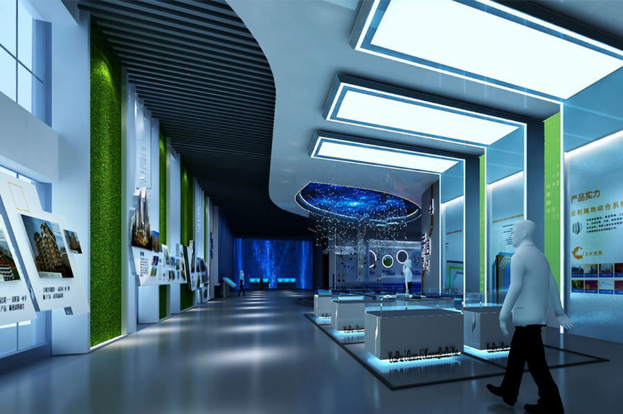 企业文化展厅设备,家居用品企业馆施工图,搪瓷制品企业产品馆设备