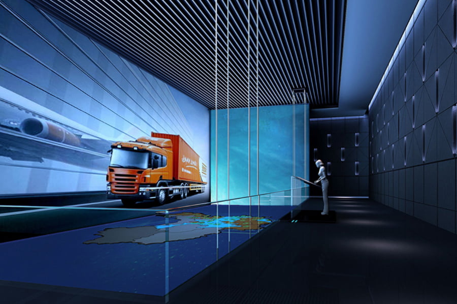 企业文化馆设计,家用塑料制品国企展厅效果图,家用纸品企业产品馆方案