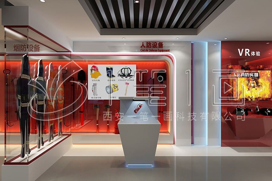 安全展馆施工,安全生命安全教育展厅效果图设备,安全人防安全警示教育展厅施工设备