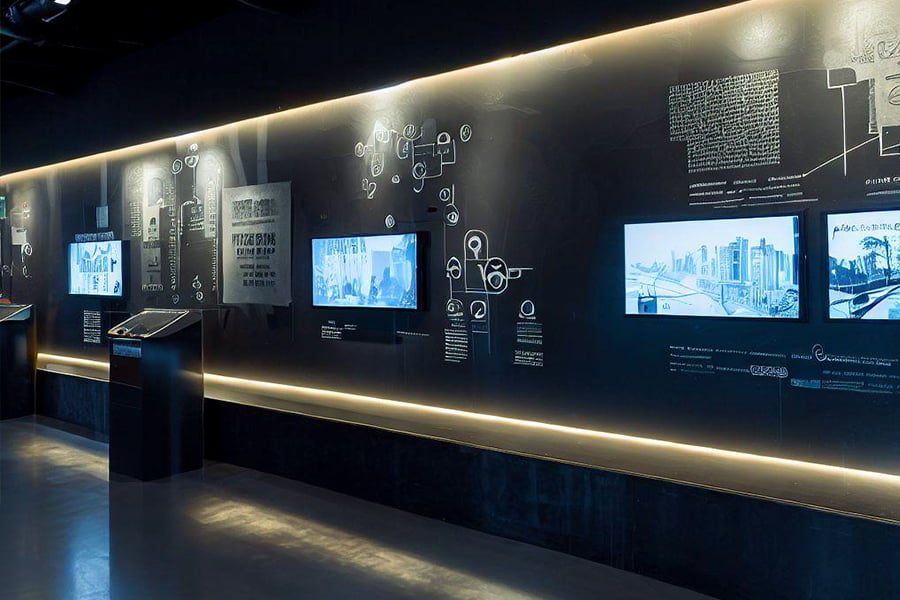 互动企业馆平面图,数字化企业展厅设计,智能企业展馆建设方案