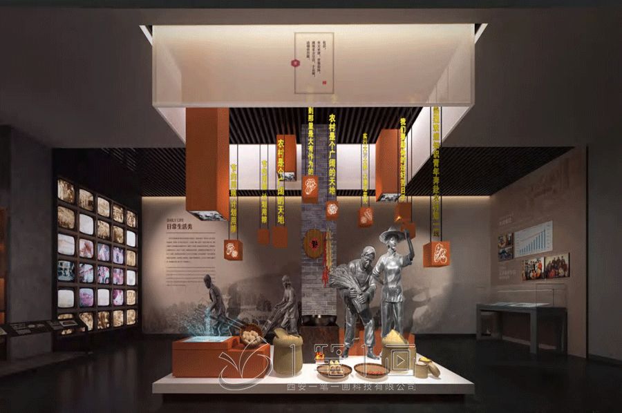 数字化历史传承馆施工图,多媒体历史文化展厅设计,互动历史文化展馆建设方案