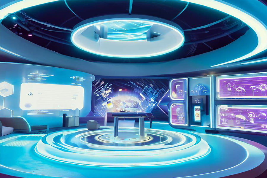 多媒体企业文化展厅施工图,数字化企业历史展馆,AI智能企业成就展示