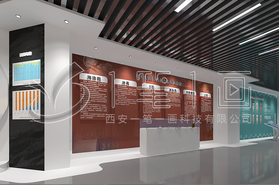 智慧禁毒体验馆施工图,数字化禁毒展览设计,声光电禁毒互动体验