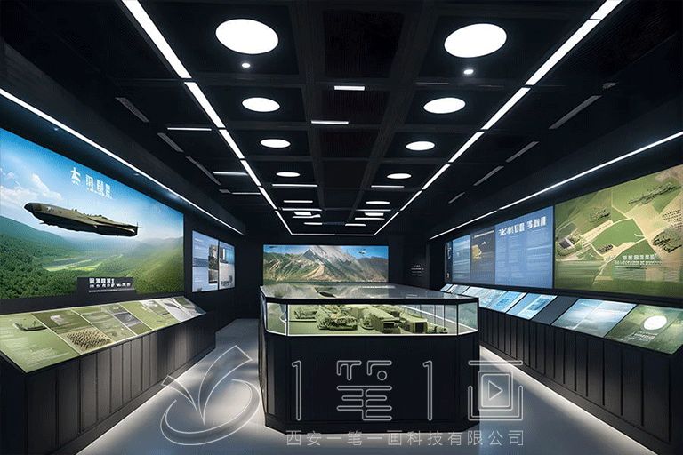 现代军史馆平面图设计,高科技军史展厅方案,创意展览馆设计公司