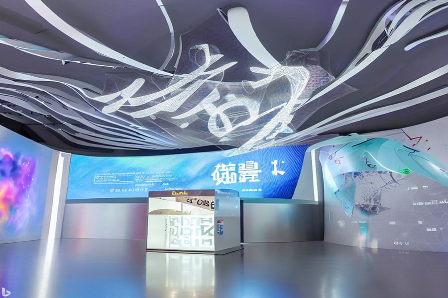智慧企业产品馆平面图, 创新高科技展厅设计, 深入数字化展示方案