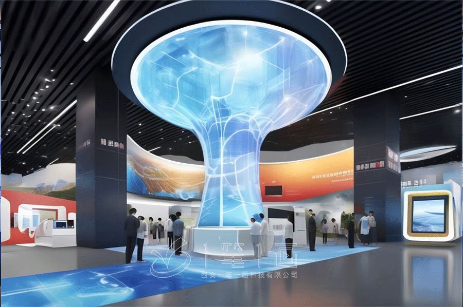 多媒体展厅效果图,数字化展览馆设计,智能互动展示