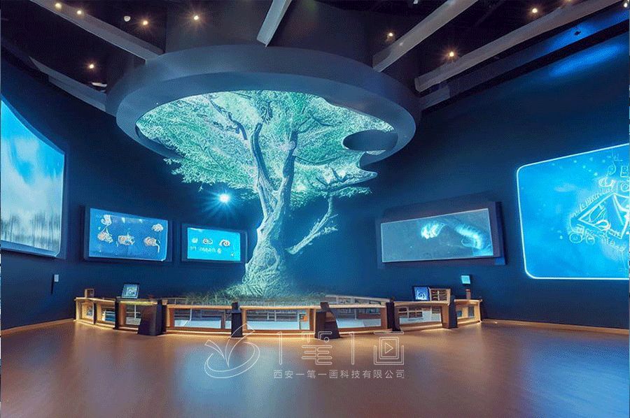 高科技外贸展馆设备供应商,现代互动展示空间设计,数字化展览馆施工
