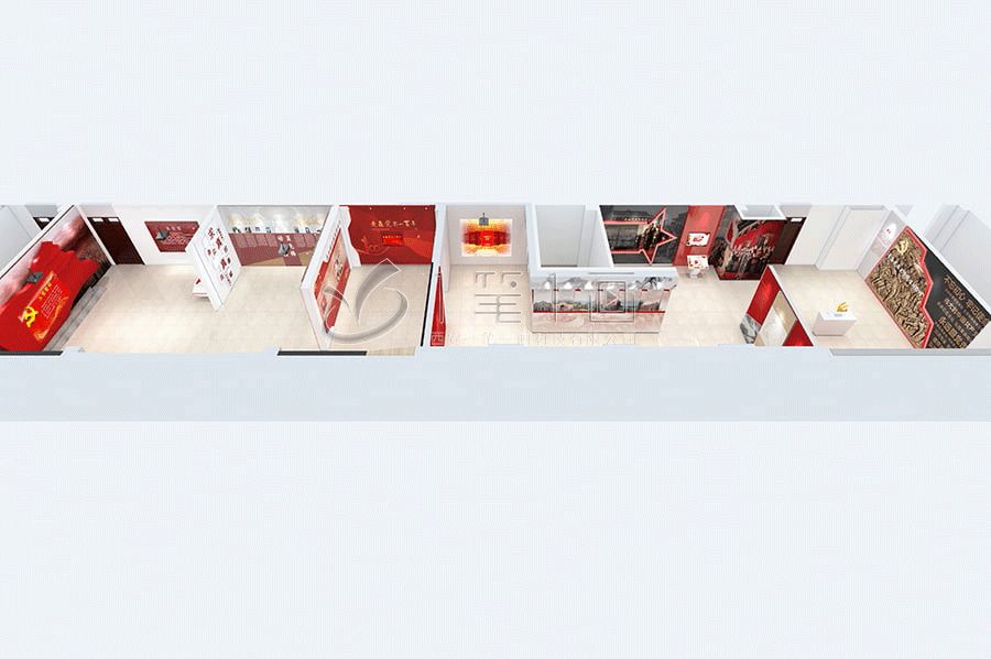 沉浸式红色展厅施工图,多媒体互动展馆设计,数字化红色文化体验馆建设