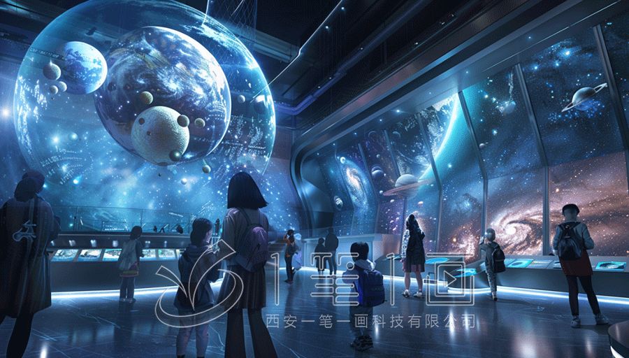 数字化小学生研学展馆设计,AI智能研学体验馆方案,现代多媒体互动展馆建设
