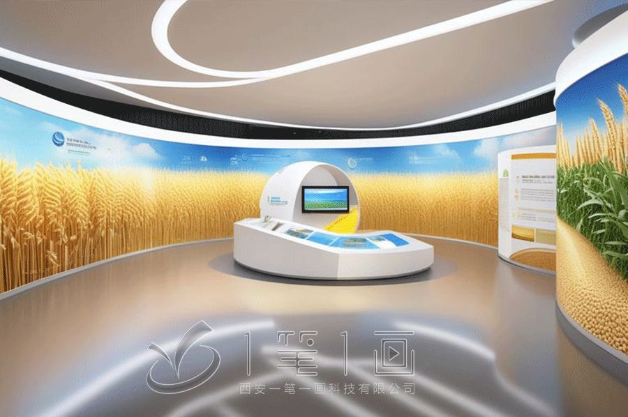 创意渔业展厅施工图,现代多媒体展厅设计,智能AI展示技术