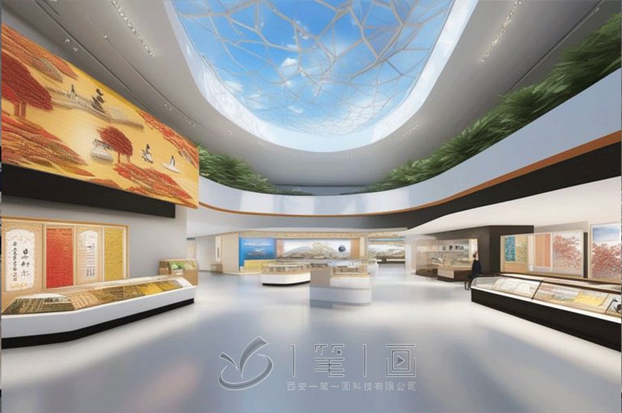现代纪念展示馆施工图,创新智慧型展馆设计,一笔一画科技展览馆设计