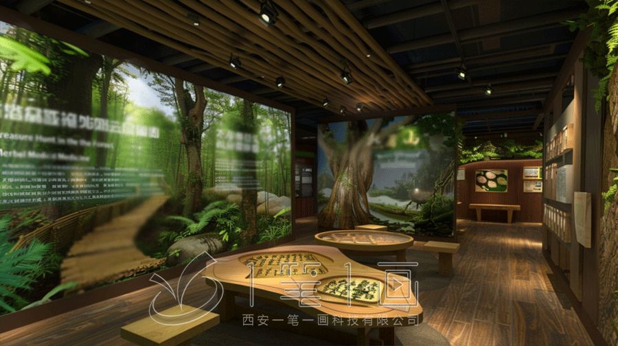 中草药科普展厅设计，中医药文化展厅建设方案，宁波展厅效果图设计公司