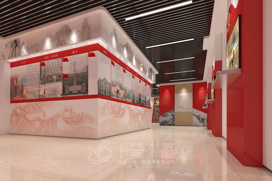 现代互动红色党风展馆设计,高科技党性教育展馆建设,数字化党建文化展览馆设计