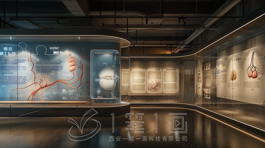 最新学校中医药传统文化实训基地设计，数字化中医药展厅设计方案，黔南展厅设计公司