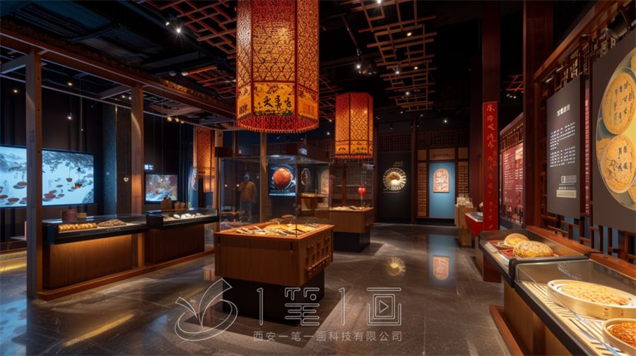 沟门镇非遗美食文化体验馆,非遗美食展厅设计,多媒体设备创意方案