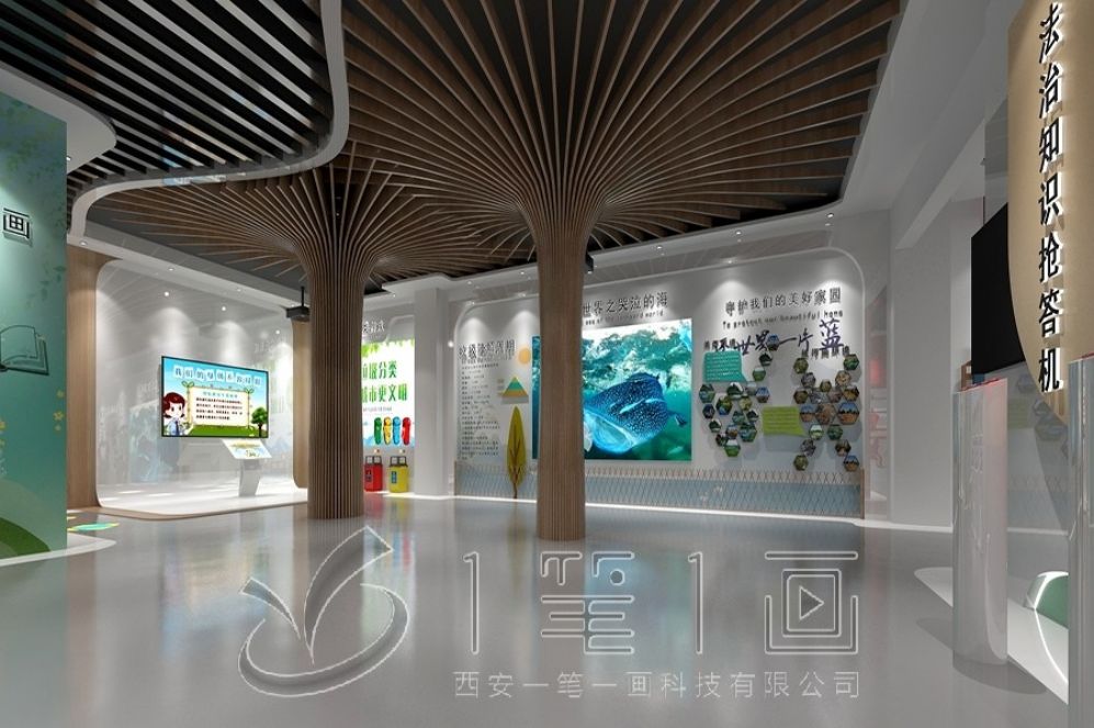 国防教育展厅设计, 多媒体互动体验, 现代化展示