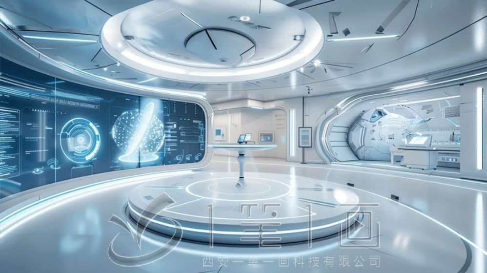 国防教育基地展厅设计, AI互动多媒体展示, 现代化创意