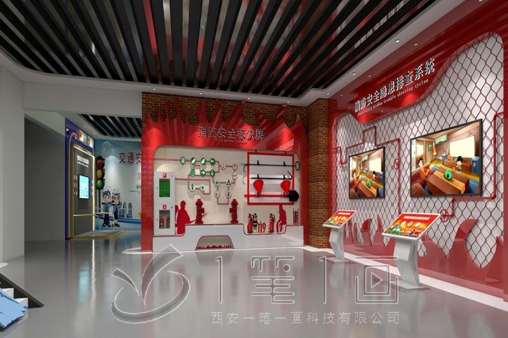 法治教育基地设计，互动多媒体设备，现代化展厅特