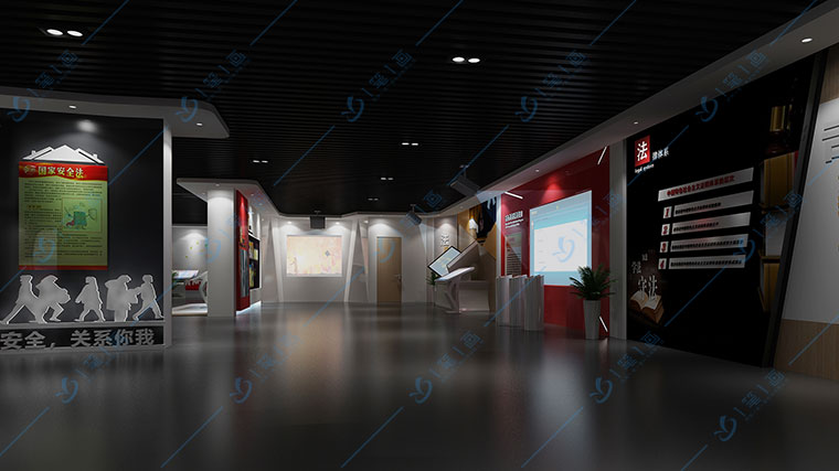 法治教育基地数字互动方案建设，青少年法治展厅设计效果图展示