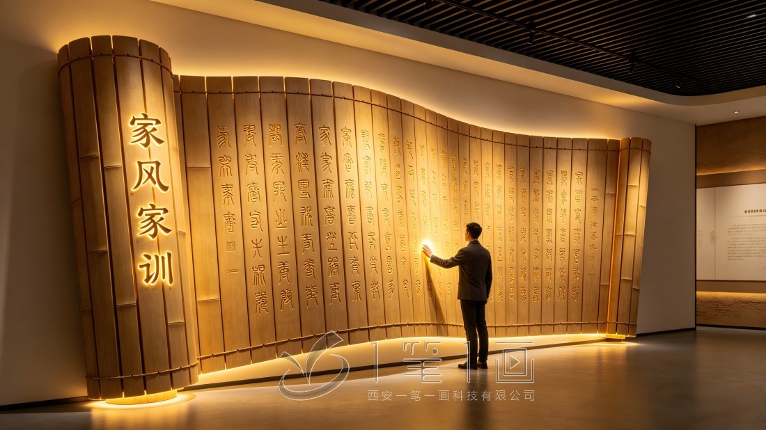 沉浸式家风家训展馆效果图展墙